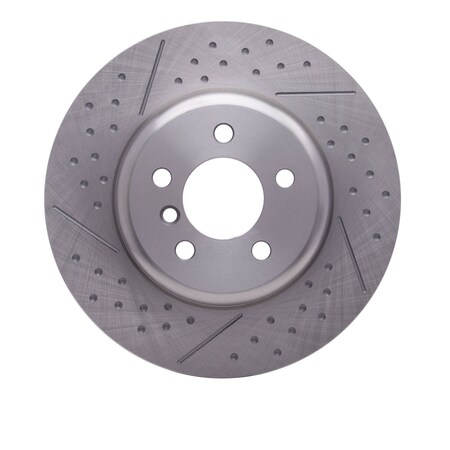 Dynamic Friction Co Brake Rotor - Dimpled and Slotted, Geospec Coated, Rear 640-31114